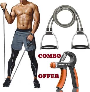 MANROM Combo Adjustable Hand Grip Strengthener and Toning Tube Hand Grip/Fitness Grip
