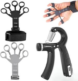 AJRO DEAL Hand Power Gripper & Finger Resistance Band for Muscle Build & Injury Recovery Hand Grip/Fitness Grip