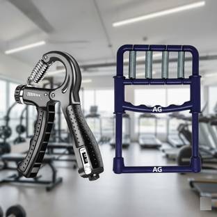 A G Enterprises Adjustable Hand Grip Strengthener (5-60kg) with H-Shape Finger Exerciser Hand Grip/Fitness Grip