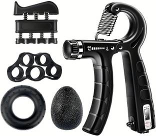 Shopeleven 5Pcs Set Fingers Trainer Stretching Band, Ball, Ring, Exercise, Decompression Hand Grip/Fitness Grip