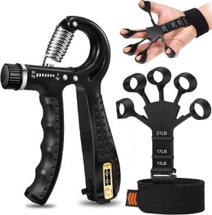 BoldFire Counter Hand Grip Strengthener with Finger Exerciser - New Improved Desgine Hand Grip/Fitness Grip
