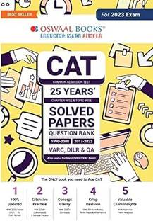 Oswaal CAT 25 Years' Chapter-wise and Topic-wise Solved Papers Question Bank 1990-2008, 2017-2023 VARC, DILR & QA (For 2024 Exam)