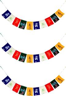 ReliableRoots Tibetan Prayer Flags – Om Mani Padme Hum for Car, Bike, Home, Garden, Wall Decor Rectangle Car Window Flag