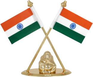 VOILA India Double Sided Wind Car Dashboard Flag