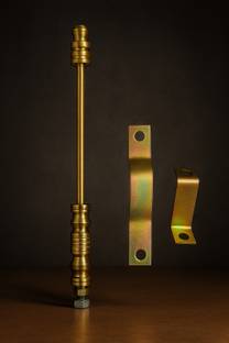 Uniqorn Enterprises Premium Golden Metal rod (size-28cm)|2pcs clamp(Size-14cm,7cm) Double Sided Wind Car Dashboard Flag