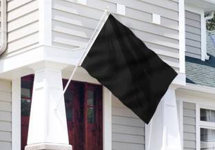 The Flag Company Plain Black Flags with Brass Grommets 2 X 3 Ft Rectangle Outdoor Flag