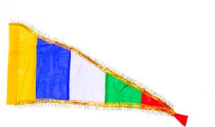 Ovicart Pancharangi Flag/Jhanda for auspicious occasion Triangle Outdoor Flag