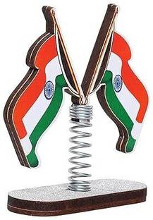 VOILA India Double Sided Wind Car Dashboard Flag