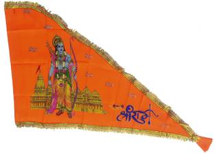 AYODHYAPATI Jai Shree Ram Flag/Dhwaj/Jhanda Triangle Outdoor Flag