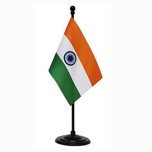 The Flag Company Indian Table Flag with A Round Base (Black) Rectangle Table Miniature Flag