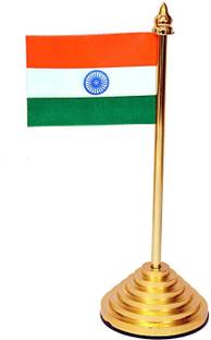 DeskDock Indian National Flags For Car Dashboard , For Office Table& Study Table Rectangle Car Dashboard Flag