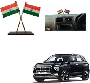 SPREADX Car Dashboard Idols India Flag double Indian flag Universal Hyundai Creta T-2 Double Sided Wind Car Dashboard Flag