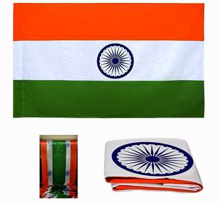 Dhinchak Indian Tiranga jhanda satin fabric 20*30 size Rectangle Outdoor Flag