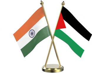 The Flag Company Palestine Table Flag With Brass Base And Brass Pole Rectangle Table Miniature Flag