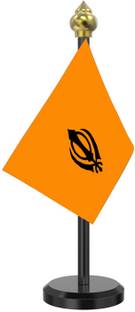 The Flag Company The Flag Company Sikh flag for car dashboard - Single Acrylic Rectangle Car Dashboard Flag