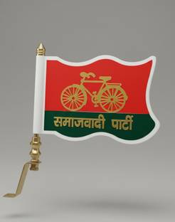flagcar Samajwadi Party Rectangle Car Window Flag