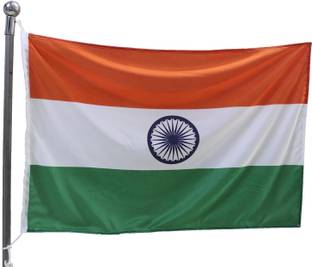 The Flag Shop Indian National Outdoor Flag of Size 3ft x 4.5ft with a Rope/Toggle Rectangle Outdoor Flag