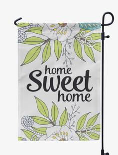 Printtoo White Home Sweet Home Garden Summer Double Sided Flags Rectangle Outdoor Flag