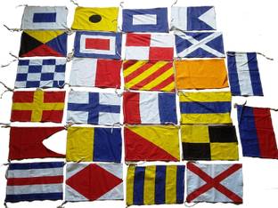 BRASS BLESSING MARITIME Signal Flags / Flag SET - Total 26 flag - Marine Code - 100% COTTON Rectangle Outdoor Flag