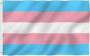 The Flag Company Transgender Flag - Pink Blue Rainbow Flags- 3 Ft X 5 Ft Rectangle Outdoor Flag