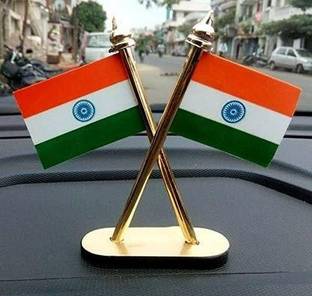 JANMESH ENTERPRISES India Square Car Dashboard Flag