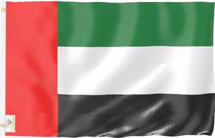 The Flag Company UAE Flag - 3 ft X 4.5 ft Rectangle Outdoor Flag