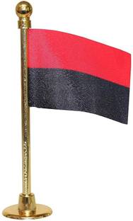 The Flag Shop Dravida Munnetra Kazhagam (DMK) Party Flag for Car Dashboard(Gold) Rectangle Car Dashboard Flag