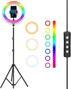 FLAMPER 10 Inch RGB ring light with Tripod Stand for Video, youtube & Photography Tripod, Tripod Kit