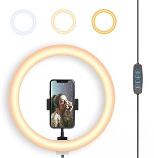 FITRIC 10 inch LED Selfie Ring Light with Mobile Holder for Photo, Video| 3 mode Flash