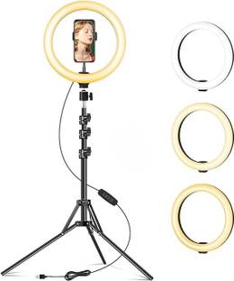 WHEELZ&MOUNTZ 10" (25.4 cm) Professional LED Ring Light with Tripod Stand for Mobile Phones Ring Flash