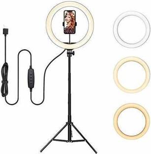 FIXTSON 10'' Professional big LED Light With 6 Feet Tripod Stand | 3 color modes Ring Flash