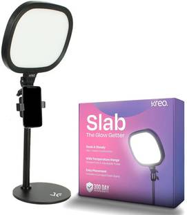 क्रियो Slab Fill Light Video Light with Stand and Adjustable Temperature and Brightness रिंग फ्लैश