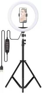 TECHMAZE 10"LED RingLight with 7Ft Tripod Stand Combo for Video Shooting PhotoShoot T5 Ring Flash
