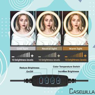 Casewilla LED Selfie Ring Light 10 inch with Mobile Holder for Photo, Video| 3 mode Ring Flash
