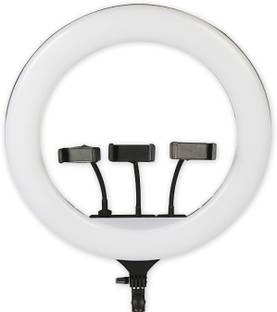 WHEELZ&MOUNTZ 46 CM (18 inch) Big LED Ring Light with 3 Holder Dimmable Lighting Ring Flash