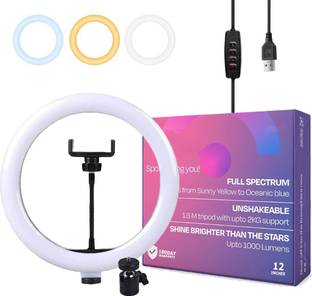 JPRO 12 inch 3 Mode with Adjustable Brightness USB Powered Ring Light Ring Flash