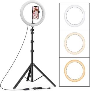 OSMAYO 10" inch Big LED Selfie Ring Light with Tripod Stand 7 Feet | 3 light mode Ring Flash