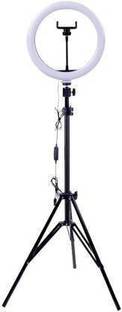 ATARC 10 Inches Big LED Selfie Ring Light for Smartphone to Capture Your Photo and Video at Tiktok, Musically and Other App with long 6.5 feet extendable Stand Ring Flash Ring Flash (Aluminum) R5 Ring Flash