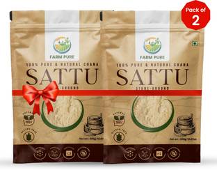 FARM PURE 100% Pure Chana Sattu, Protein-Rich & Gluten-Free, Roasted Bengal Gram Flour