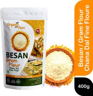 Organic and Pure Besan Gram Flour Chana Dal Fine Flour for Eat Laddu, Face Wash, Skin (Pouch)