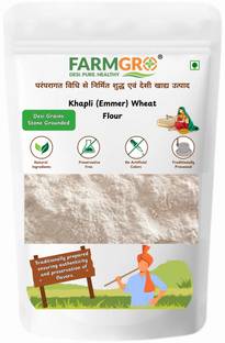 FarmGro Khapli (Emmer) Wheat Flour | Low Gluten | High Fiber | Diabetes Friendly Atta
