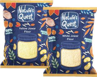 Nature’s Quest Millets Flour Combo 1800 Gms( Pack of 2) | White Jowar Flour, Yellow Jowar Flour