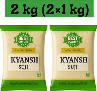 Kyansh 2kg (1+1 kg) Pack of Soji (Rava) Idly rava (Sooji/Suji)
