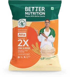 Better Nutrition Biofortified Atta: 100% Whole Wheat Flour | High in Iron, Zinc & Protein