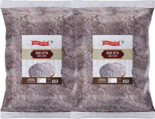 okhli musal brand Ragi Atta||Finger Millet Flour||Ragi Ka Atta||Nachni Atta||Ragi Flour-240g*2Pk