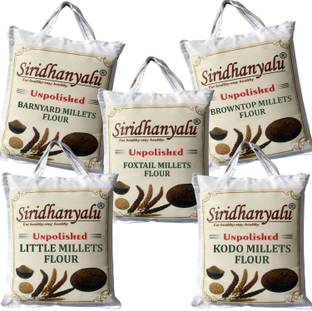 siridhanyalu Organic Millet Flour Kodo Little Foxtail Browntop Barnyard Millets Atta (Powder)