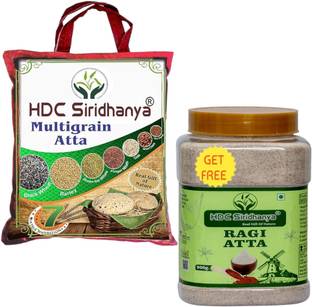 HDC SIRIDHANYA Diabetic Multigrain Flours, Low Carbs, Gluten Free Additional 900gm. Ragi flour