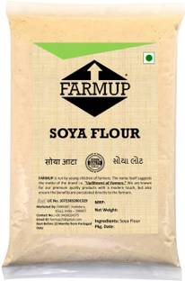 FARMUP Soya Flour, High in Fiber, Low in Carbs, (Soyabean Flour, Pack of 1)