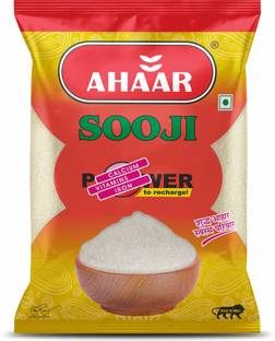 Ahaar Premium Sooji 1Kg | Semolina (Suji) (500g X 2 Pack)