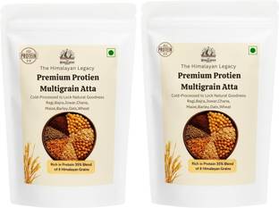 The Himalayan Legacy Protein Multigrain Atta, 8 Grains Blend, Stone-Ground,High Protein & Fibre-2*500